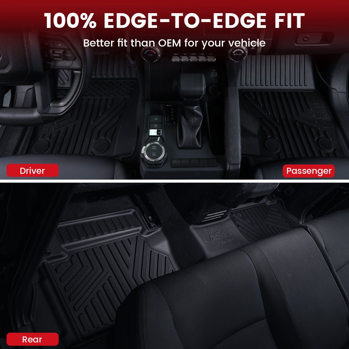 Fit for 2024-2026 Toyota Tacoma Hybrid All-Weather Floor Mats(Not for Gasoline)