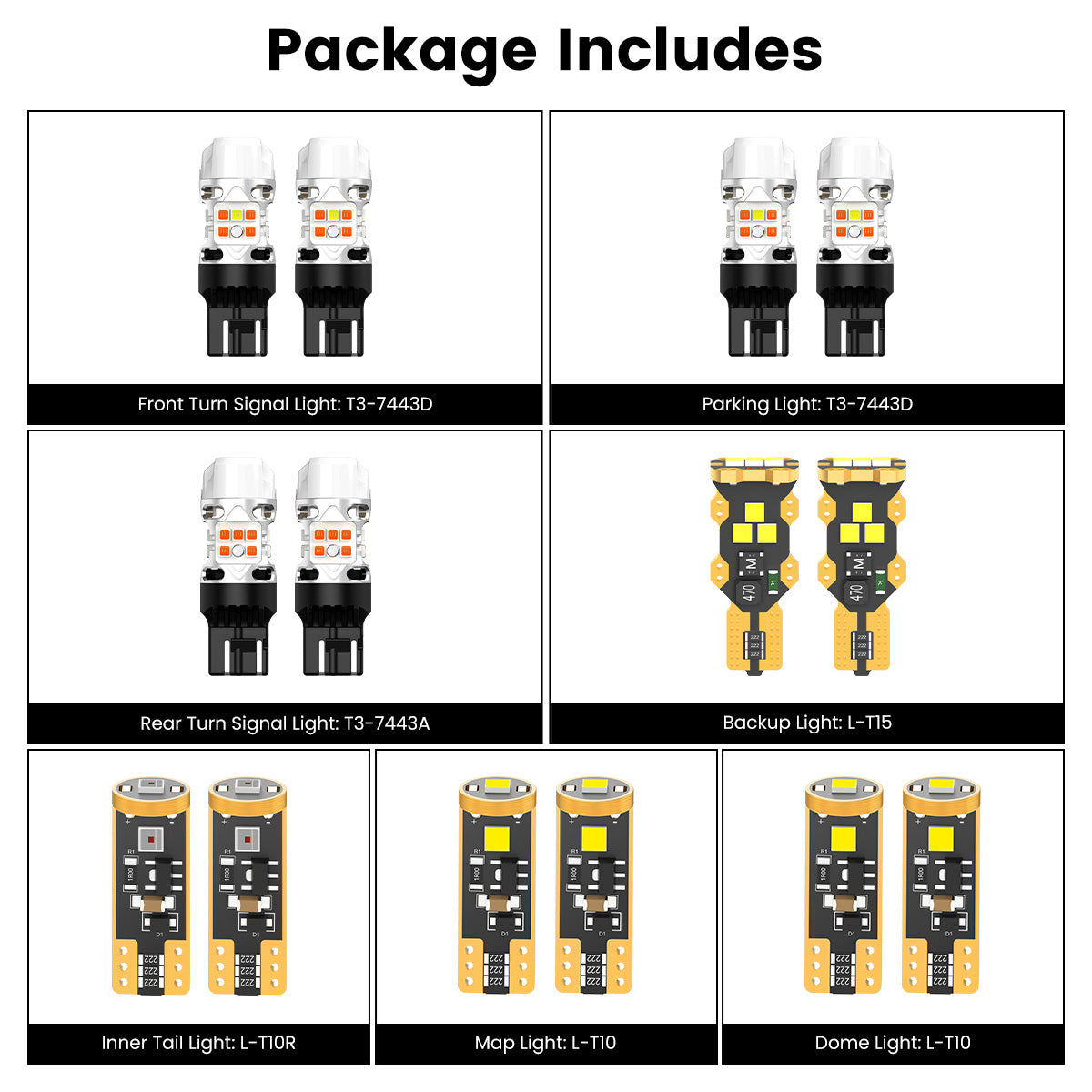 Lasfit combo package led bulbs for 2024-2026 Chevrolet Trailblazer LS