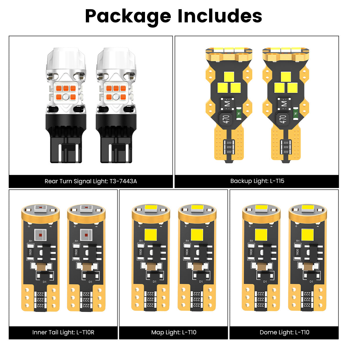 Lasfit combo package led bulbs for 2024-2026 Chevrolet Trailblazer LT