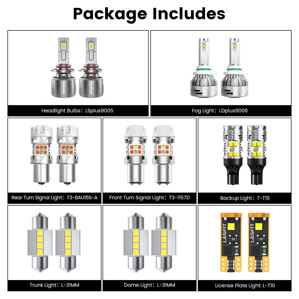 Lasfit combo package led bulbs for 2024-2026 Kia Seltos S/EX/X-Line