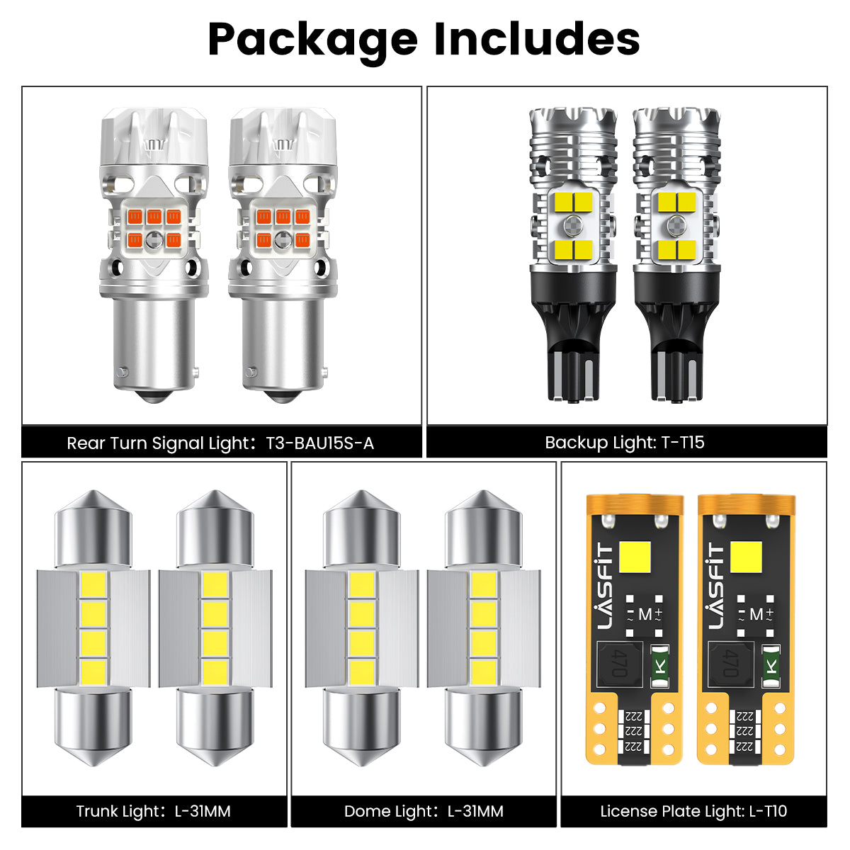 Lasfit combo package led bulbs for 2024-2026 Kia Seltos SX