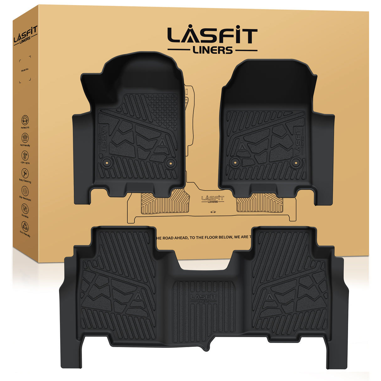 Fit for 2024-2026 GMC Sierra EV Floor Mats, Fit With Multi-Flex Midgate
