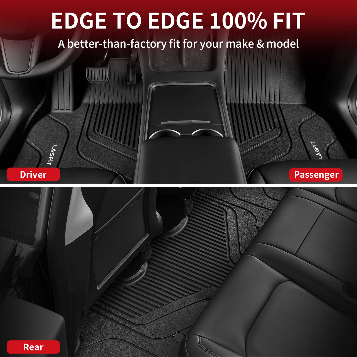 2024-2026 Tesla Model 3 Highland 1st & 2nd Row Floor Mats Edge to Edge 100% Fit