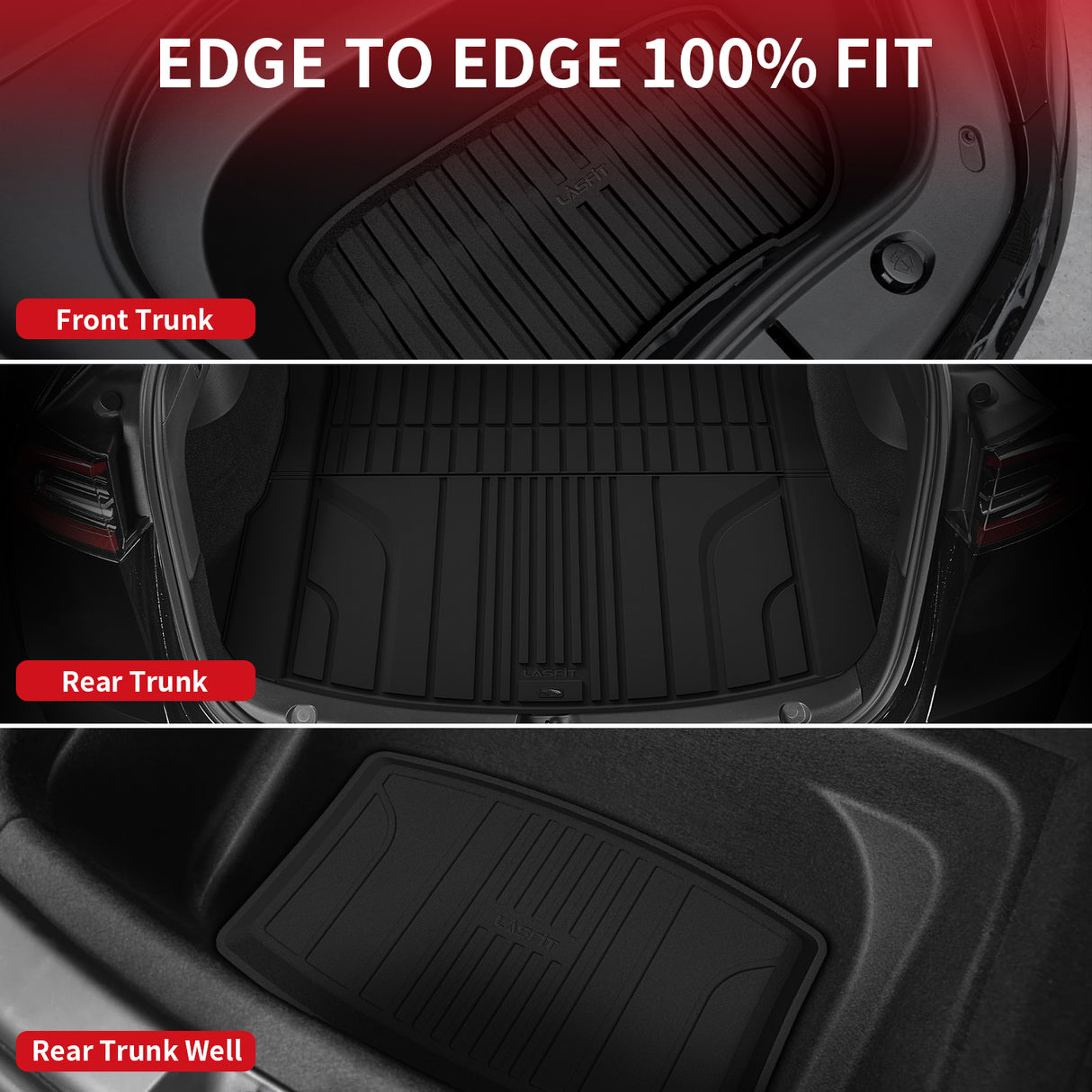Fit for 2024-2026 Tesla Model 3 Highland Frunk or 1st Row & 2nd Row or Trunk Well or Cargo Mat