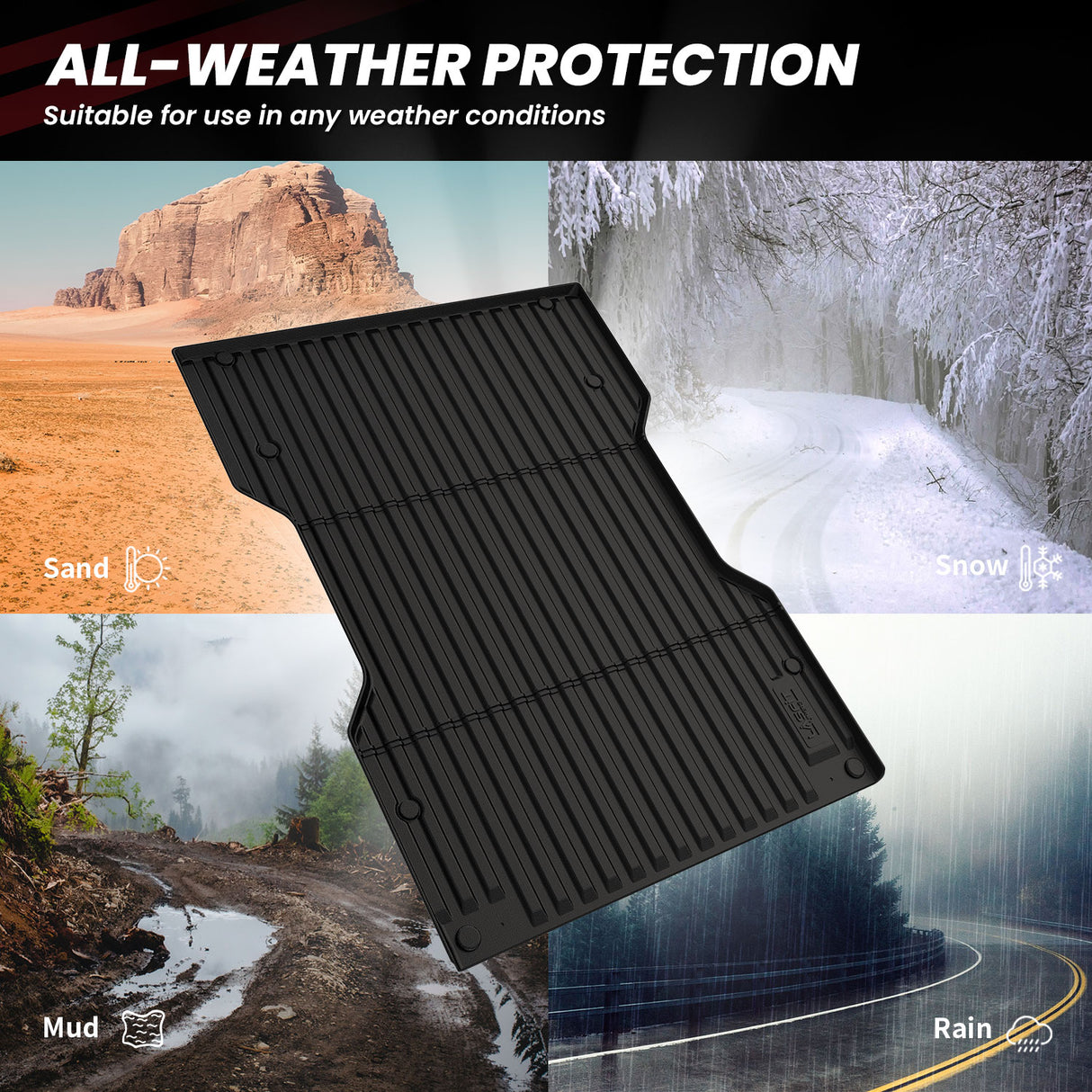 Fit for 2024-2026 Toyota Tacoma 5FT or 6FT Heavy Duty Truck Bed Mat or Tailgate Mat