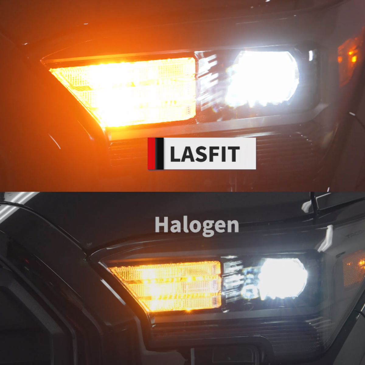 Lasfit 7443 led bulbs compare with halogen bulbs