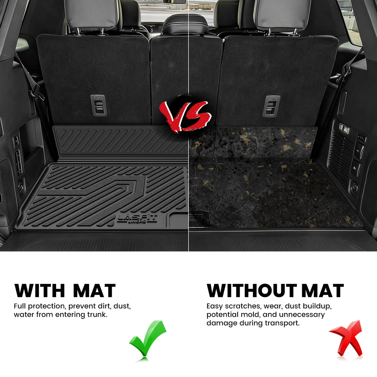 2025-2026 Ford Expedition Standard Seatback & Cargo Mats Compare