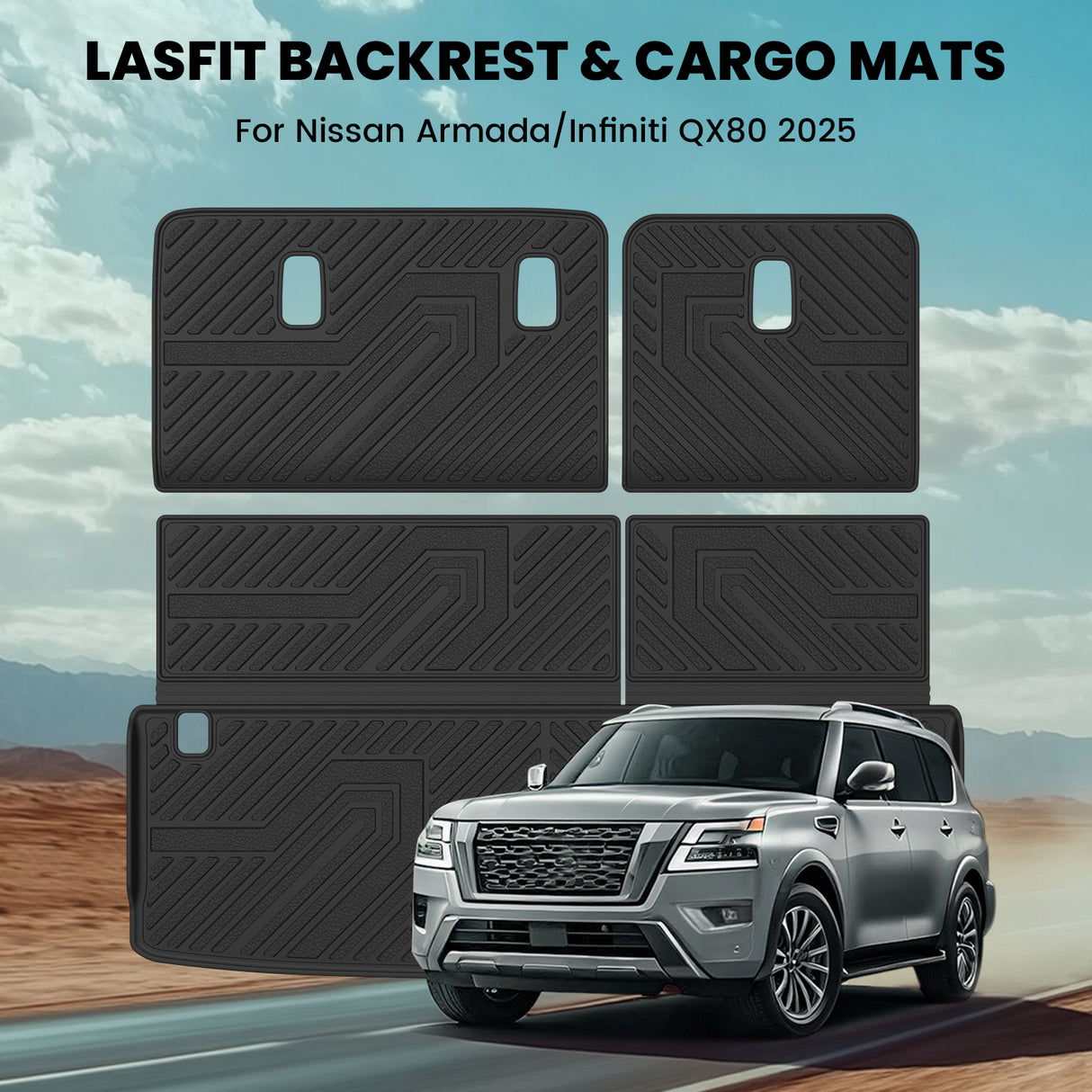 Fit for 2025 Infiniti QX80 Floor Mats / Cargo Mat & Seatback Mats