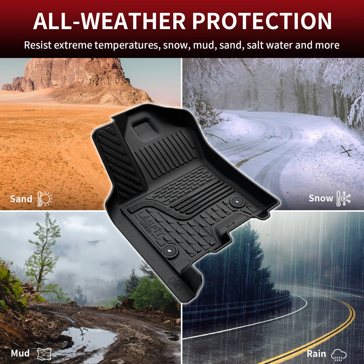 All-weather Floor Mats for Dodge Ram 1500 Quad Cab