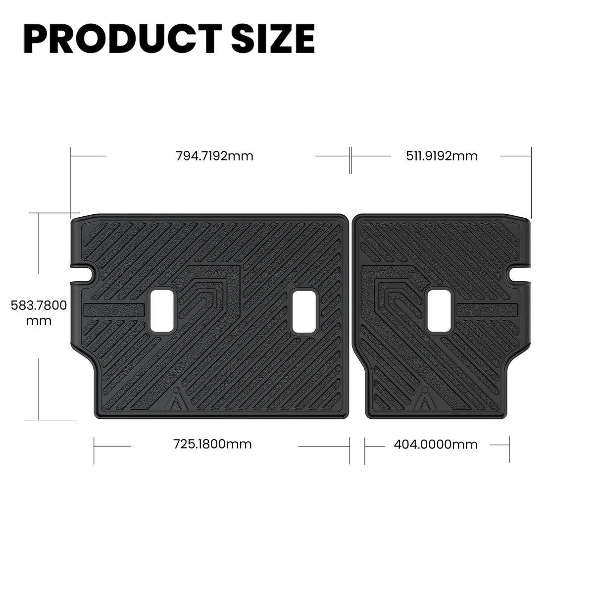 Fit for 2026 Honda Passport Seatback Mat Product Size