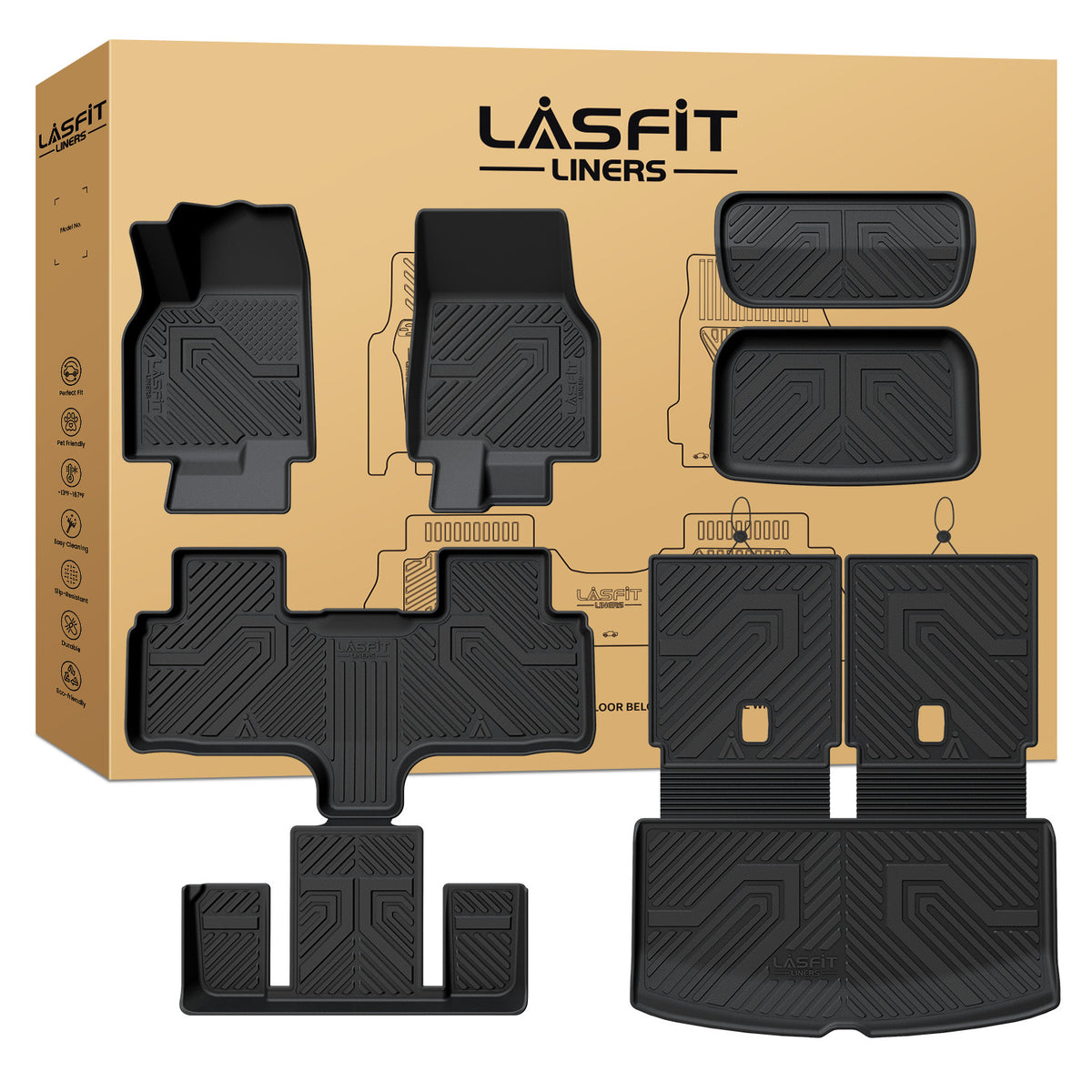 2027 Tesla Model Y L 3Row & Cargo & Seatback & Front & Rear Trunk Mats