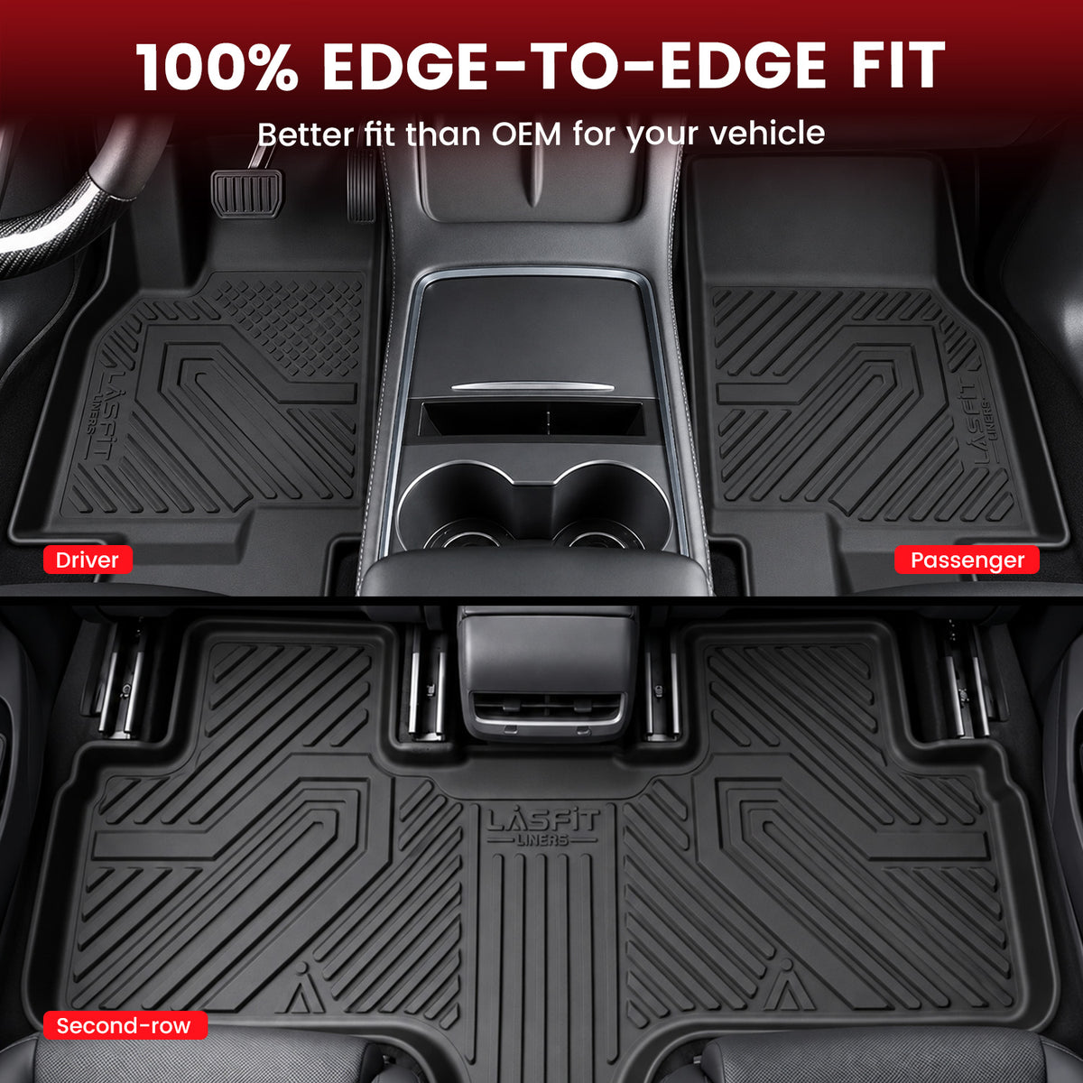 2027 Tesla Model Y L 3Row & Cargo & Seatback & Front & Rear Trunk Mats Custom Fit
