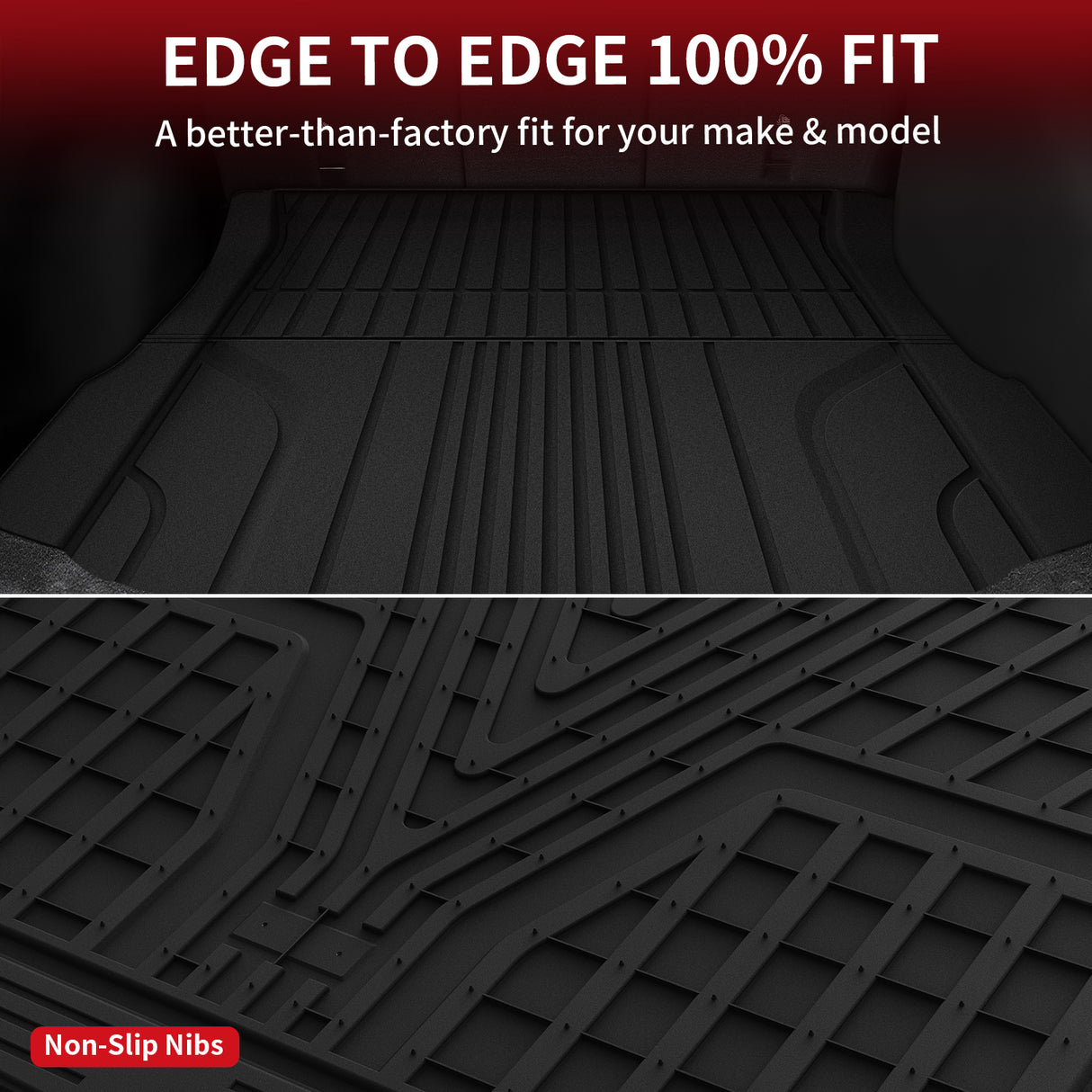 Fit for 2024-2026 Tesla Model 3 Highland All-Weather Floor Mats for Frunk & 1st Row & 2nd Row & Trunk Well & Cargo Mats