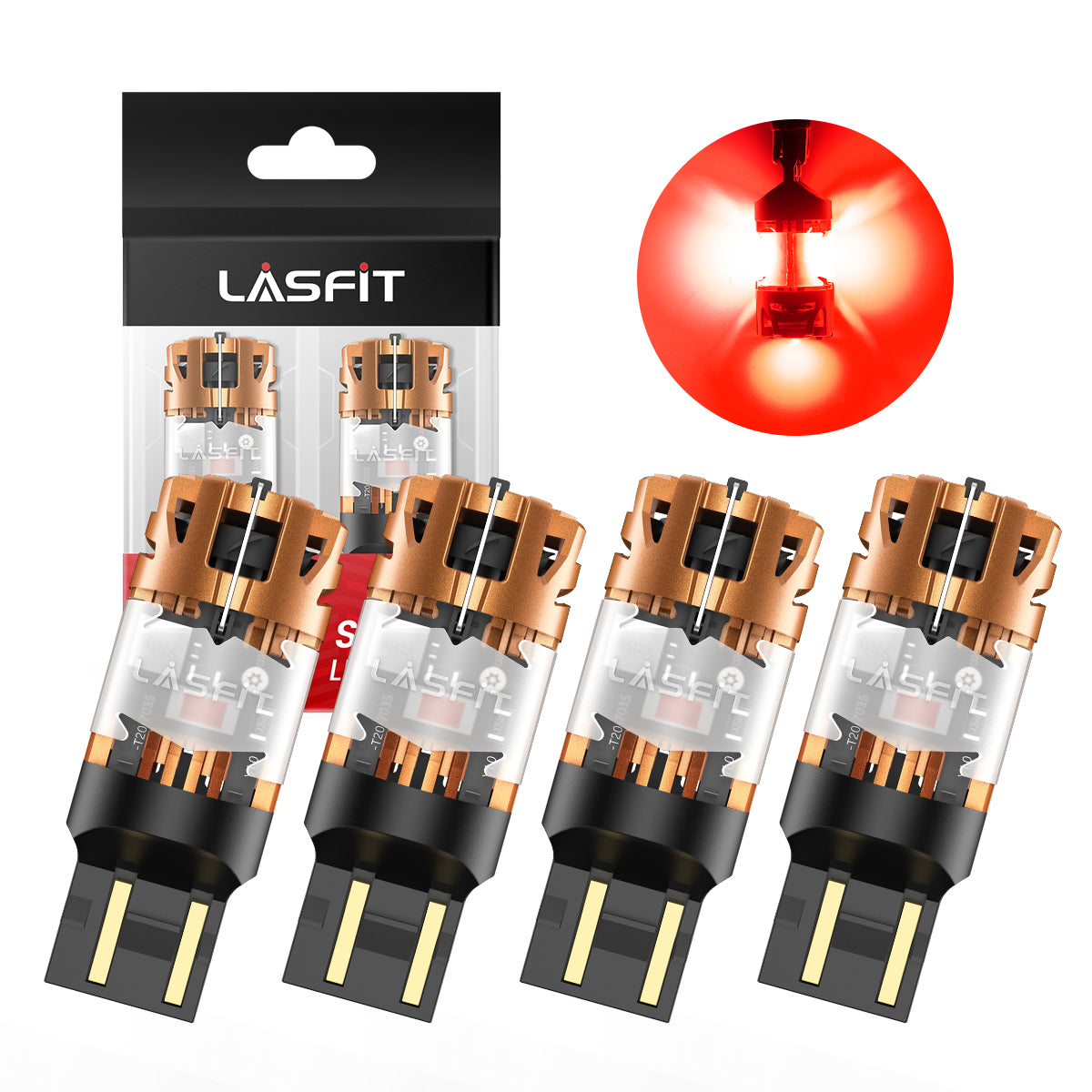 lasfit 4pcs d2-7443r led rear turn signal/brake/tail lights