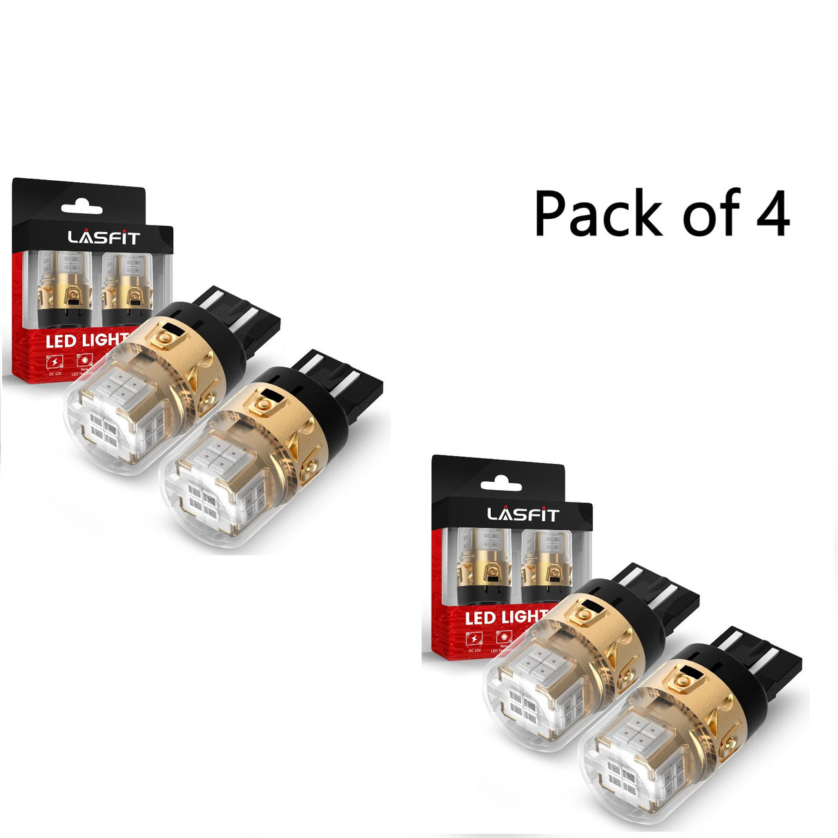 4PCS Lasfit 7443 led brake tail lights