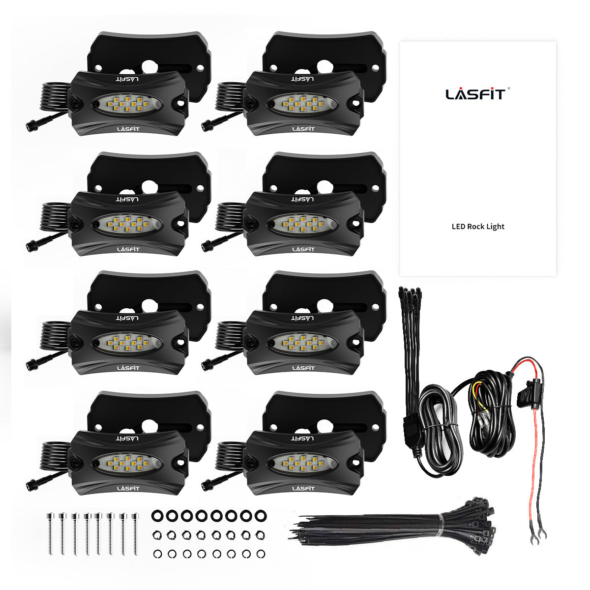 Lasfit Off-Road Switchback LED Rock Lights Kit White & Amber