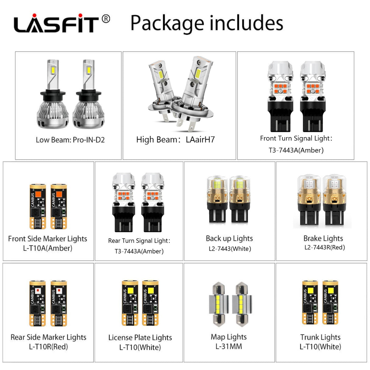 Combo package LED bulbs fit for 2003-2005 Nissan 350Z Coupe