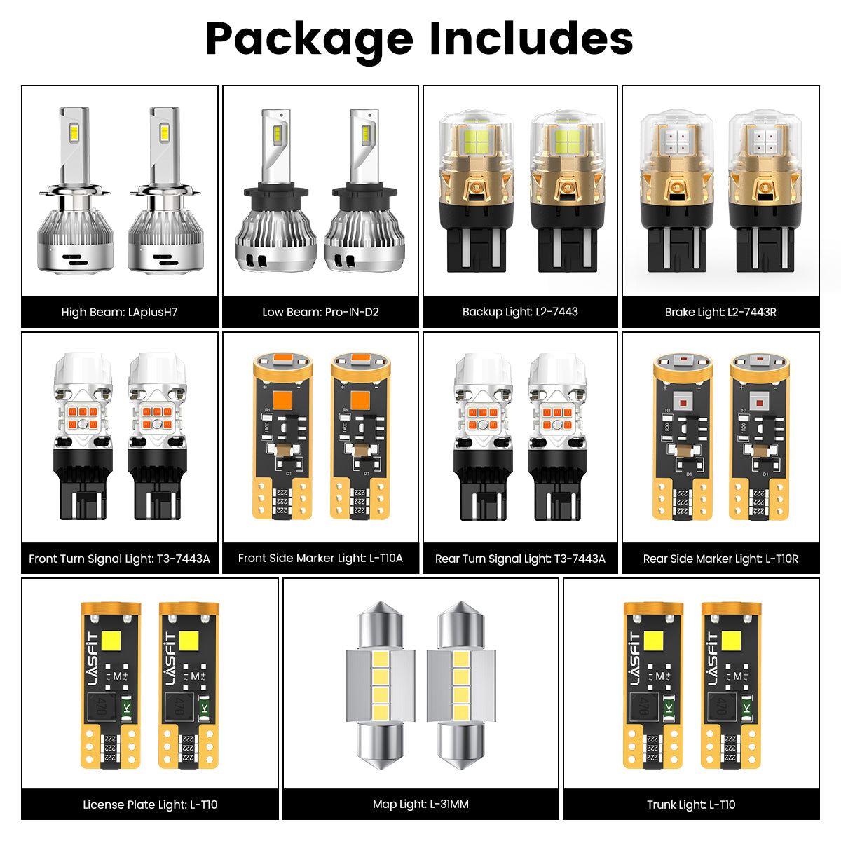 Combo package LED bulbs fit for 2003-2005 Nissan 350Z Coupe