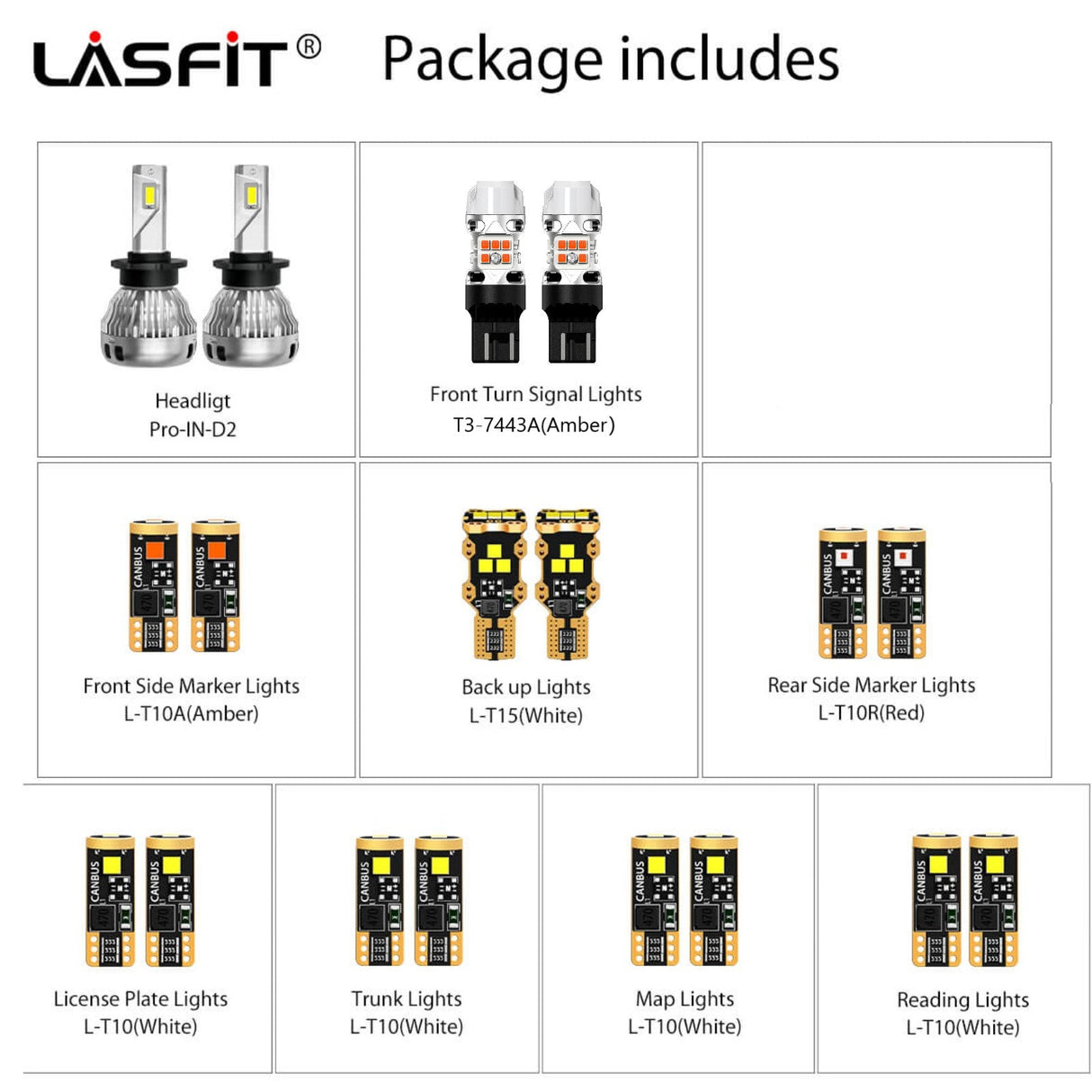 combo package led bulbs fit for 2009-2010 Infiniti G37
