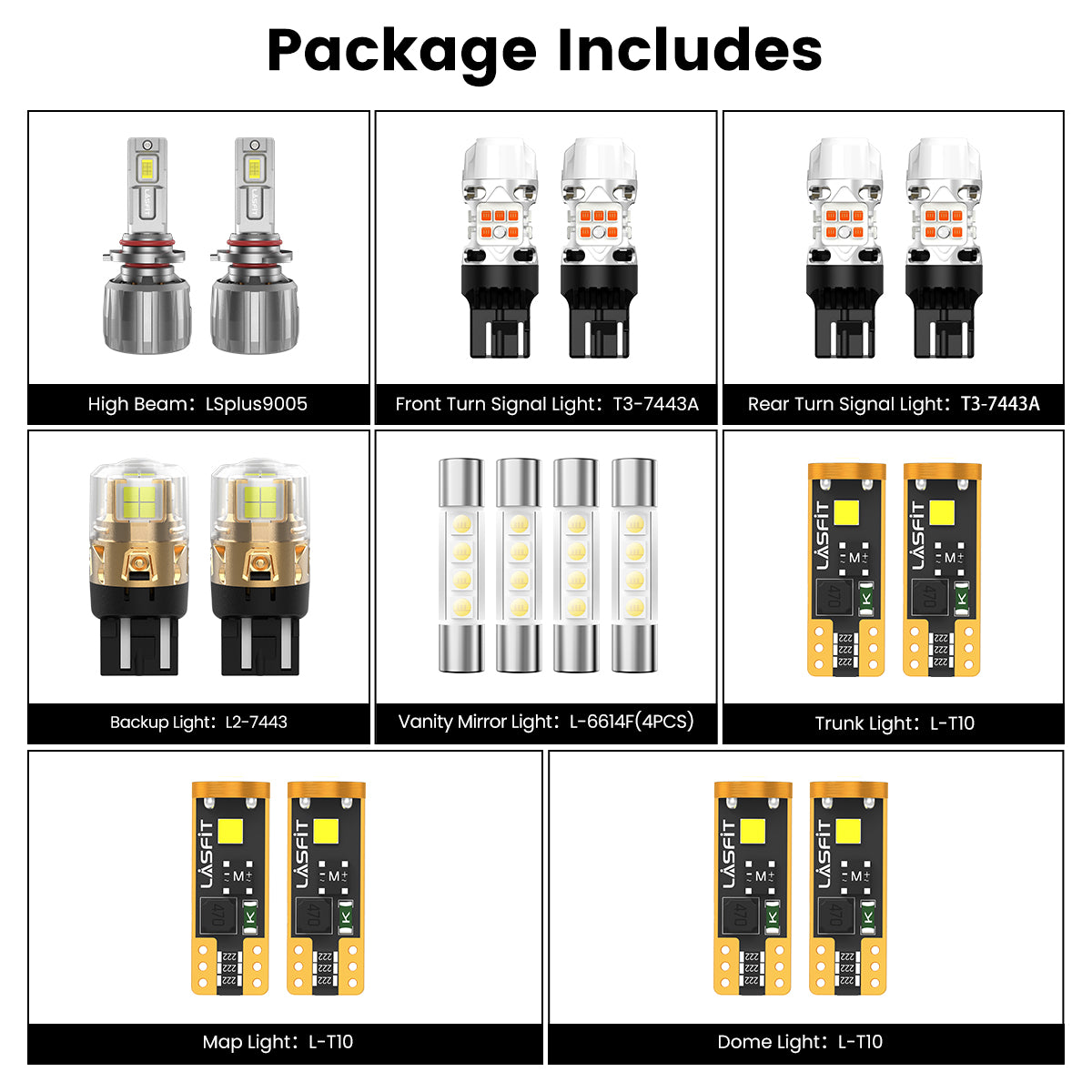 combo package led bulbs fit for 2022-2025 Honda Passport with white lens