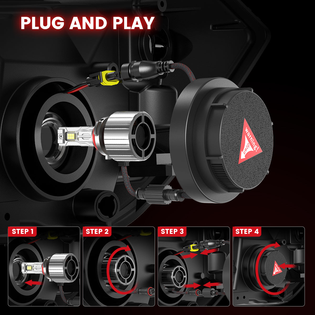 Custom-design 9005 led headlight bulbs plug n play