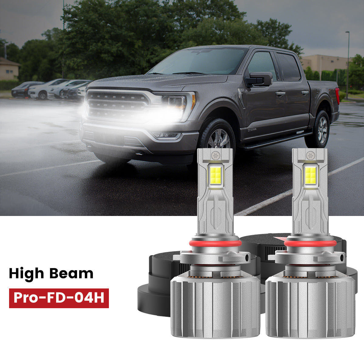 Fit for 2018-2023 Ford F-150 Custom H11 9005 LED Bulbs w/ Dust Cover | Pro-DC Series