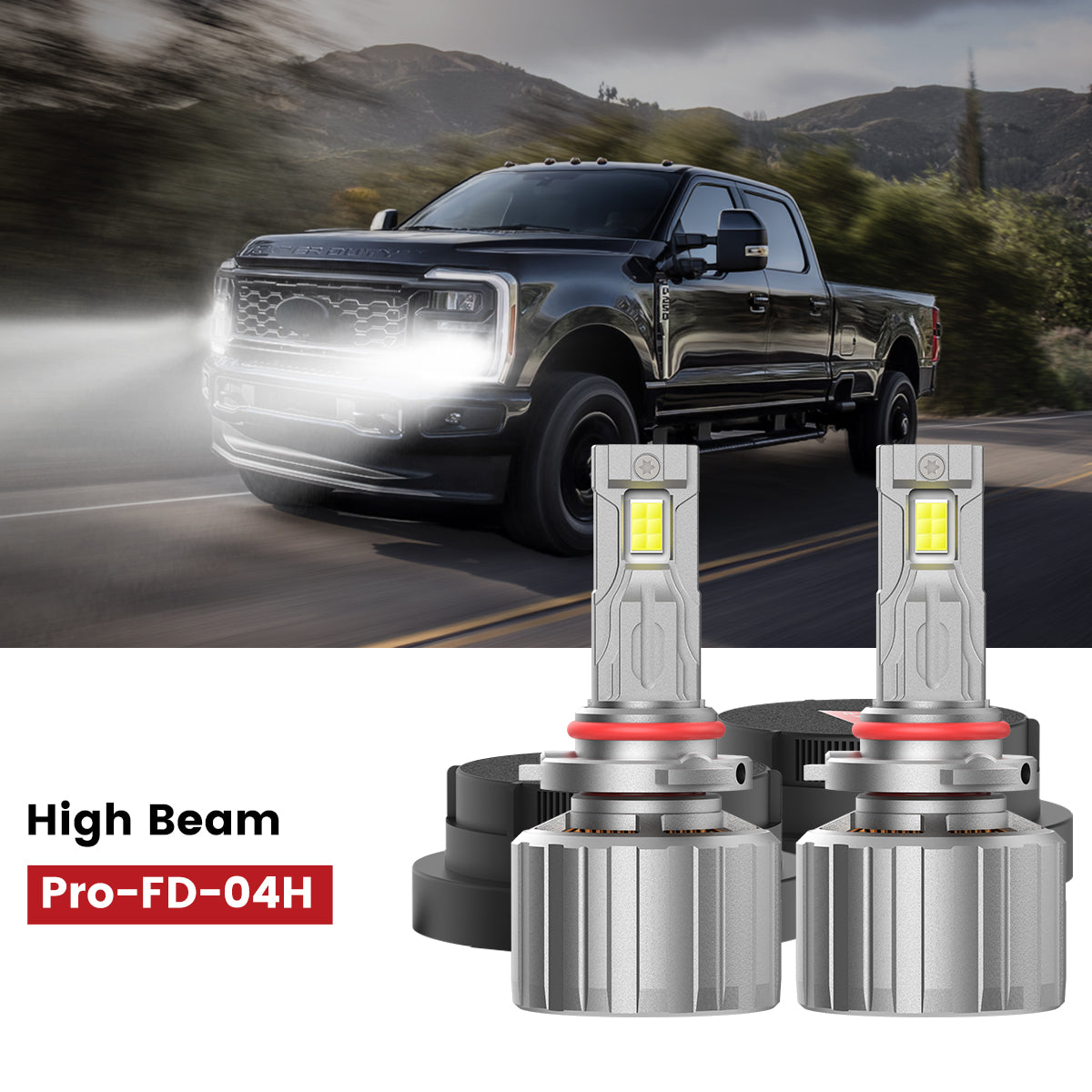 Fit for 2023-2026 Ford F-250 F-350 XL XLT Custom H11 9005 LED Bulbs w/ Dust Cover | Pro-DC Series