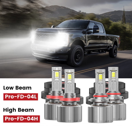 Fit for 2023-2026 Ford F-250 F-350 XL XLT Custom H11 9005 LED Bulbs w/ Dust Cover | Pro-DC Series