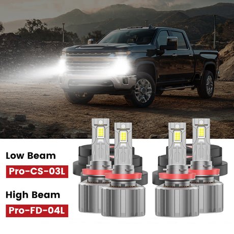 Custom-design H11 led headlight bulbs for 2025 Chevrolet Silverado 2500 3500