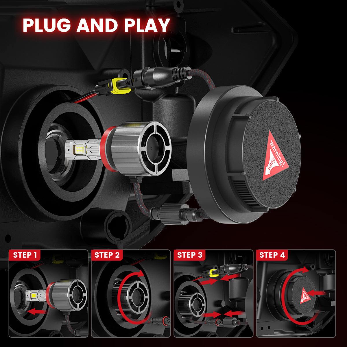 Custom-design H11 led headlight bulbs plug n play