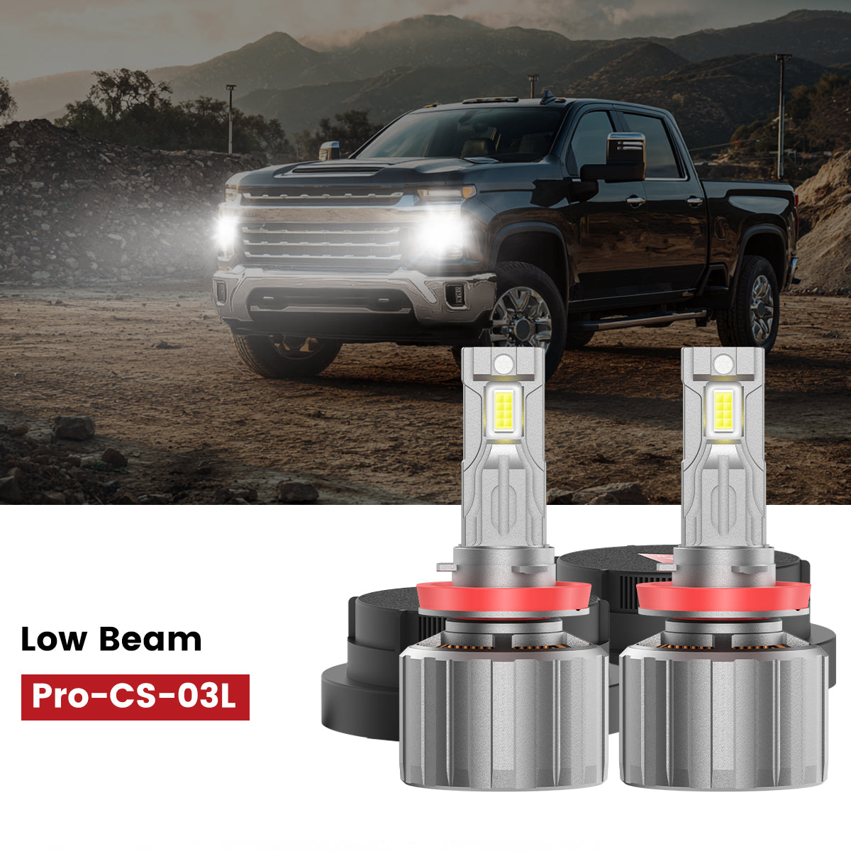 Custom-design H11 led low beam headlight bulbs for 2025 Chevrolet Silverado 2500 3500