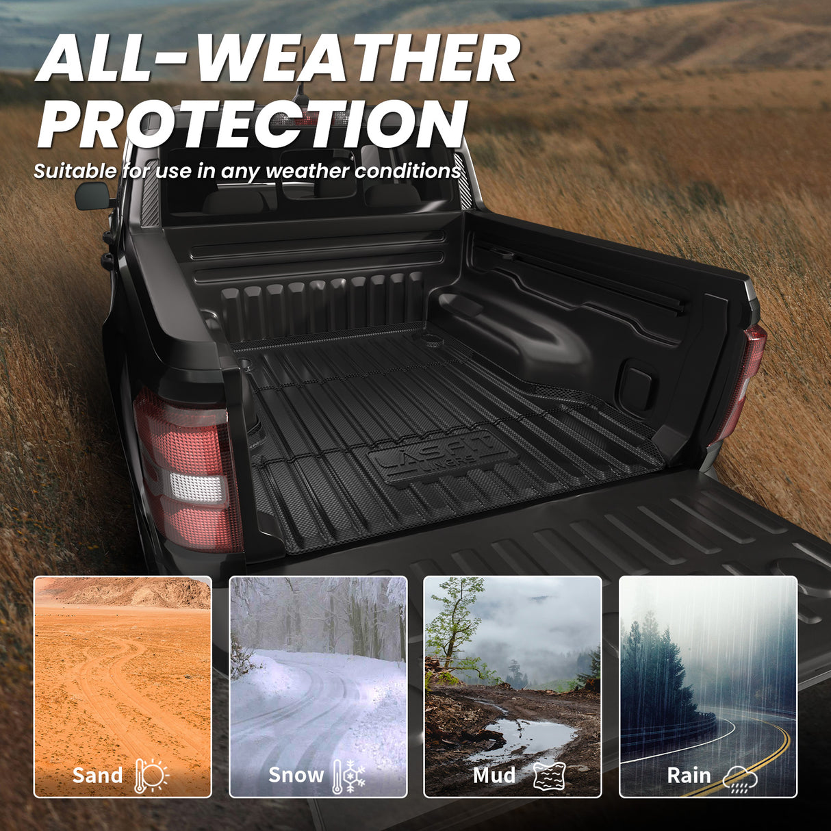 Fit for 2022-2025 Ford Maverick 4.5FT(54.4" ) Heavy Duty Truck Bed Mat / Tailgate Mat