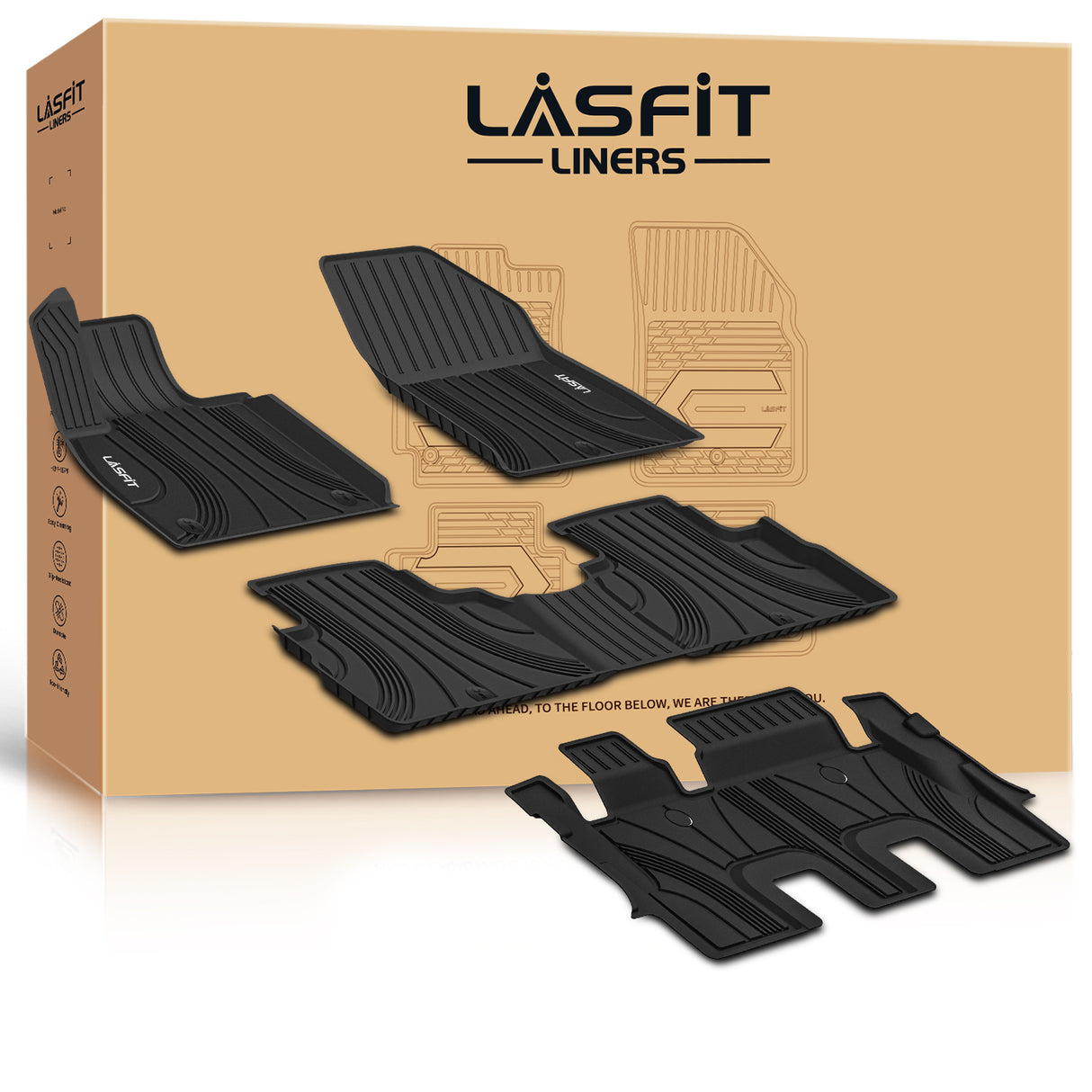 2019-2025 Hyundai Palisade 1st and 2nd and 3rd Row Floor Mats Package