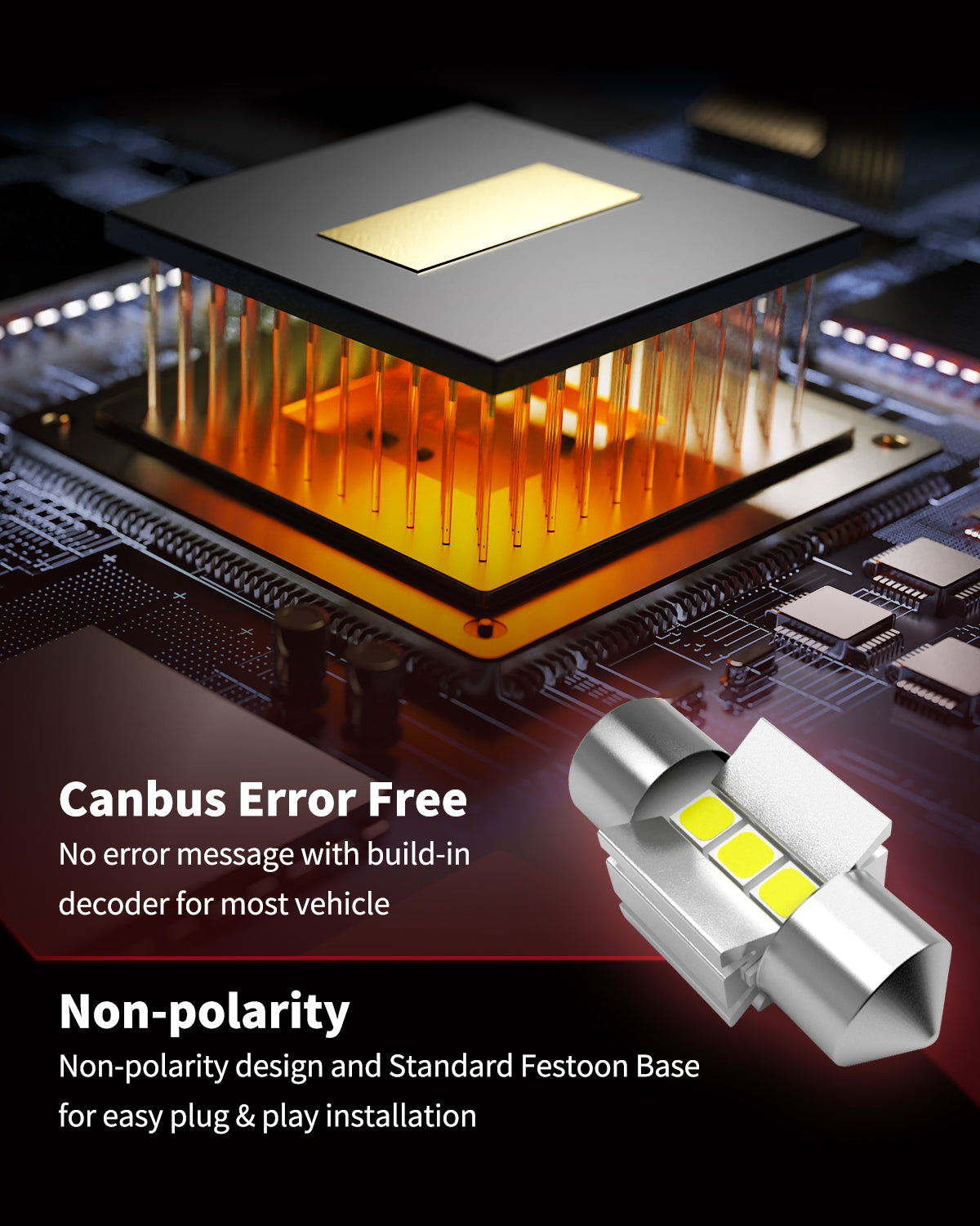 L-28MM led Vanity Mirror Light CanBus error free