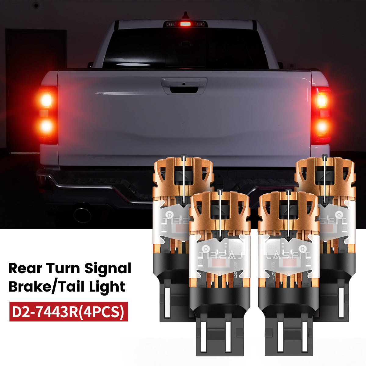 L2-7443R led bulbs fit for 2025 Ram 1500 rear turn signal lights/brake/tail lights