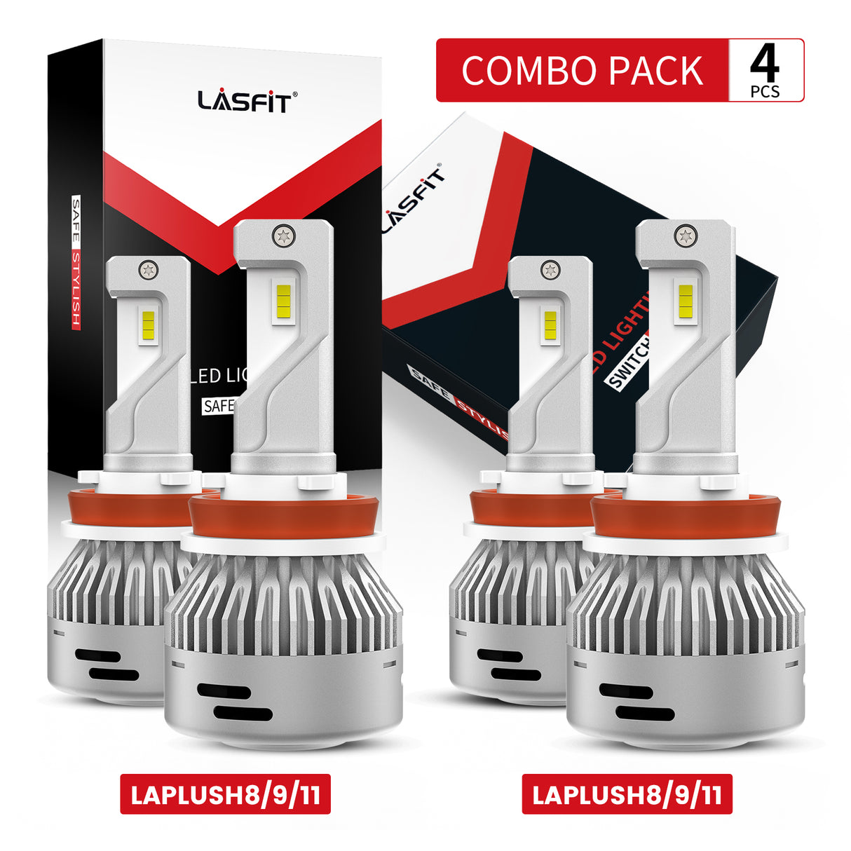 LAplus H8 H9 H11 Combo Pack Led Bulbs
