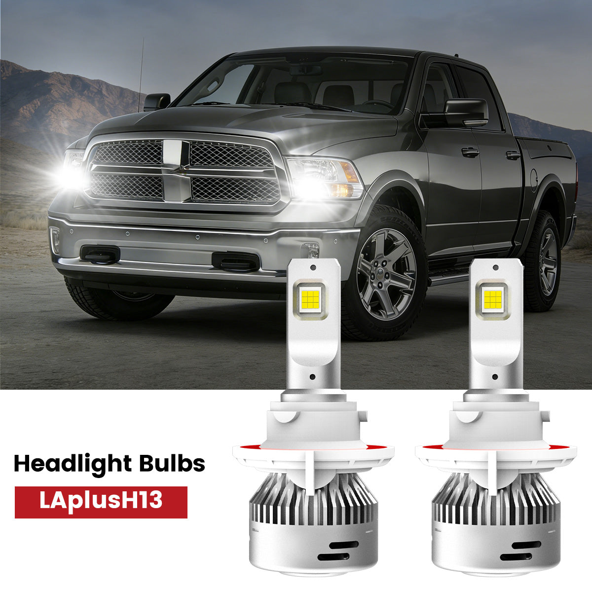 LAplus H13 led headlight bulbs fit for 2009-2012 Ram 1500 with 2 headlamps