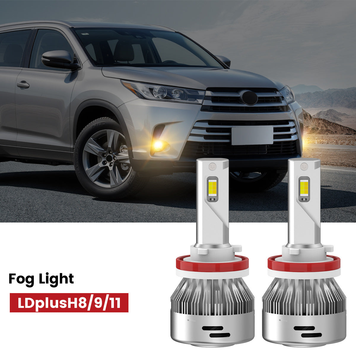 Switchback LDplus H11 LED bulbs fit for 2017-2019 Toyota Highlander fog lights