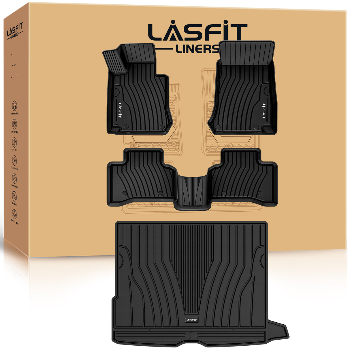 Fit for 2016-2022 Mercedes-Benz GLC TPE Material Floor Mats or Cargo Mat