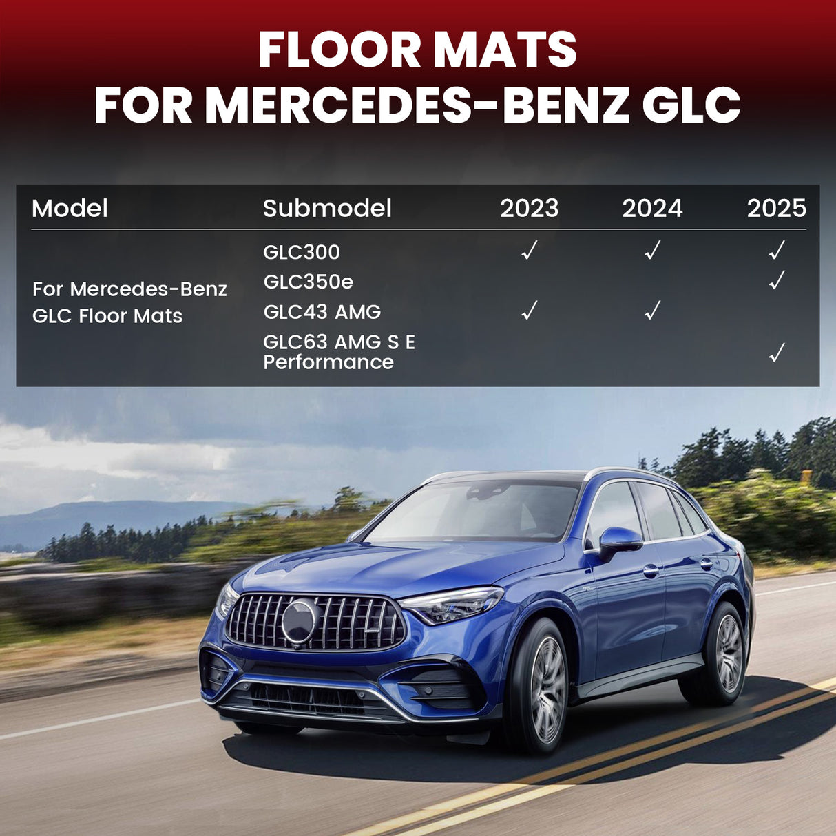 2023-2026 Mercedes-Benz GLC Floor Mats Fitment