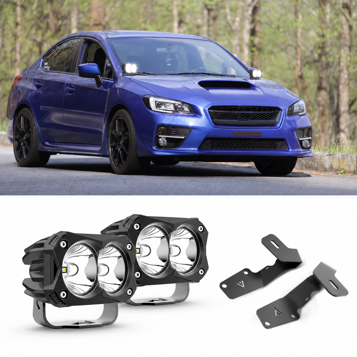 4.8 Inch LED Pod Ditch Light Kit for 2015-2021 Subaru WRX/STI | LASFIT