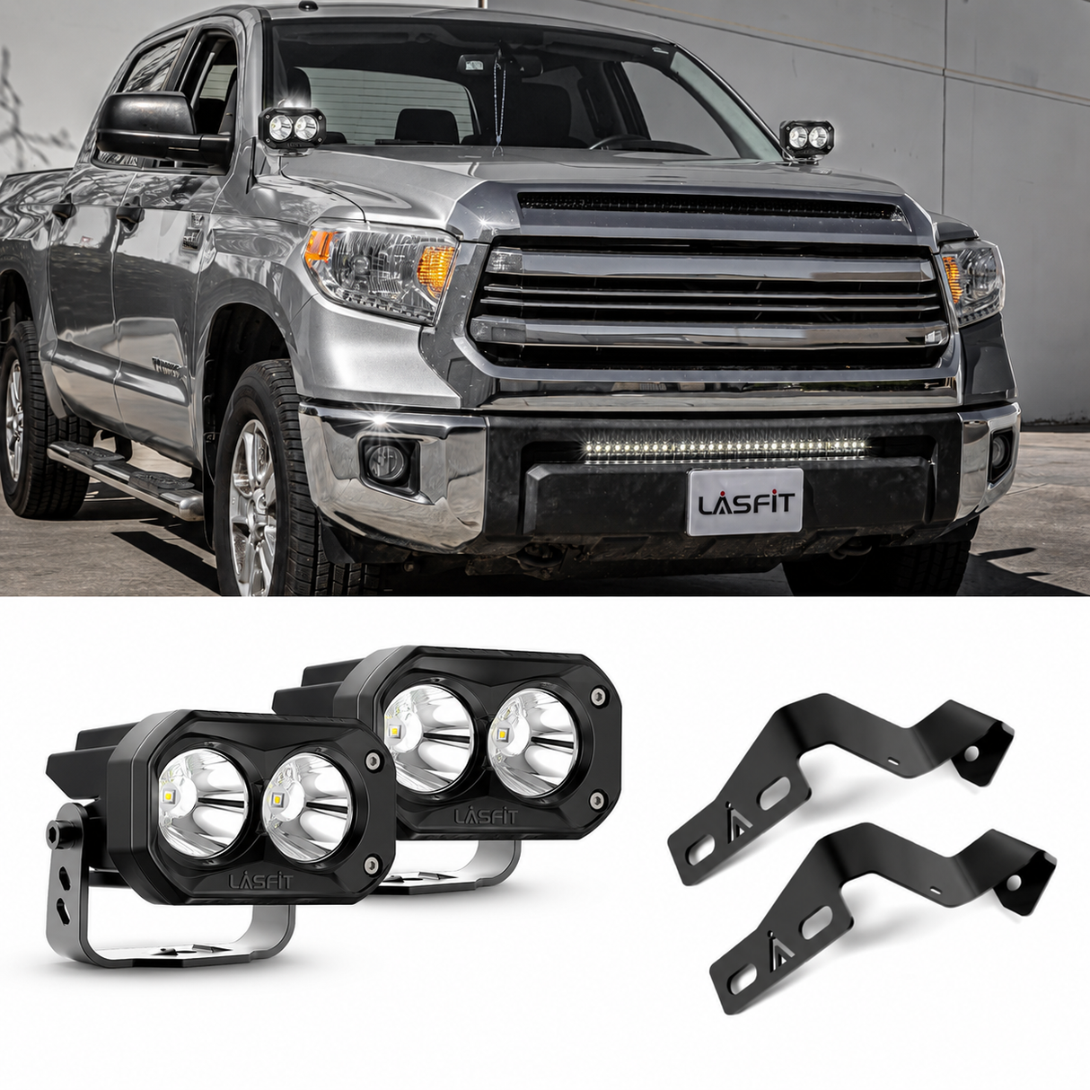 4.8 Inch LED Pod Ditch Light Kit for 2014-2021 Toyota Tundra | LASFIT