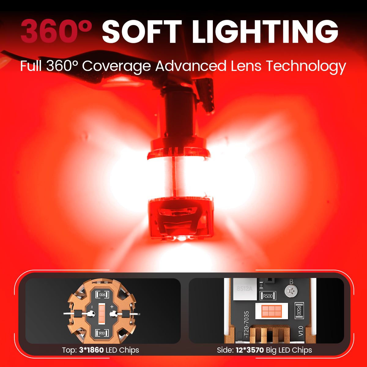 Lasfit 1157 led bulbs 360° soft lighting