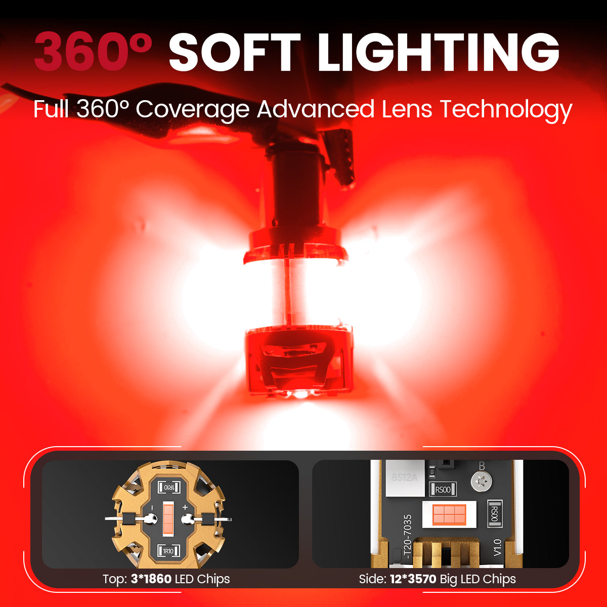 Lasfit 1157 led bulbs 360° soft lighting