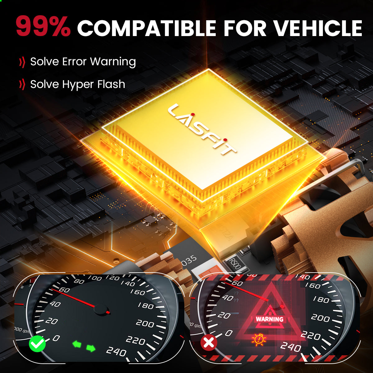 Lasfit 7440 led bulbs 99% compatible for vehicle