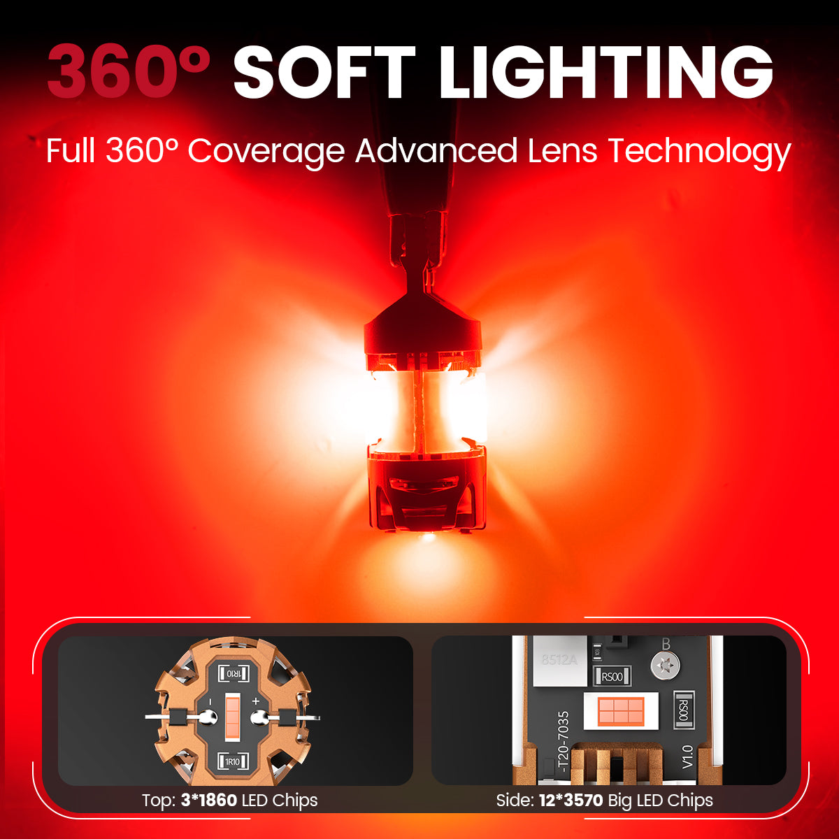 Lasfit 7440 led bulbs 360ยฐ soft lighting