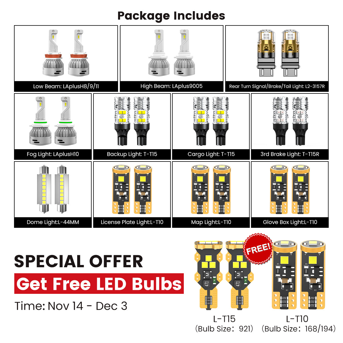 Fit for 2016-2018 Ram HD 2500/3500 LED Bulbs Upgrade | Tested and Verified