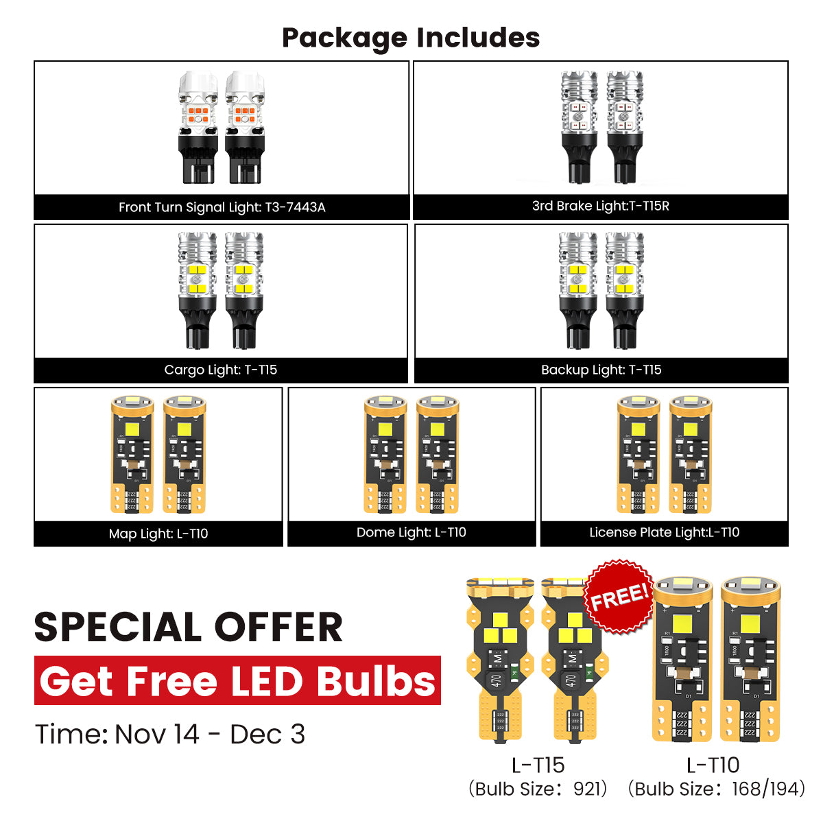 Fit for 2023-2026 Chevrolet Colorado LED Bulbs Upgrade | Tested and Verified