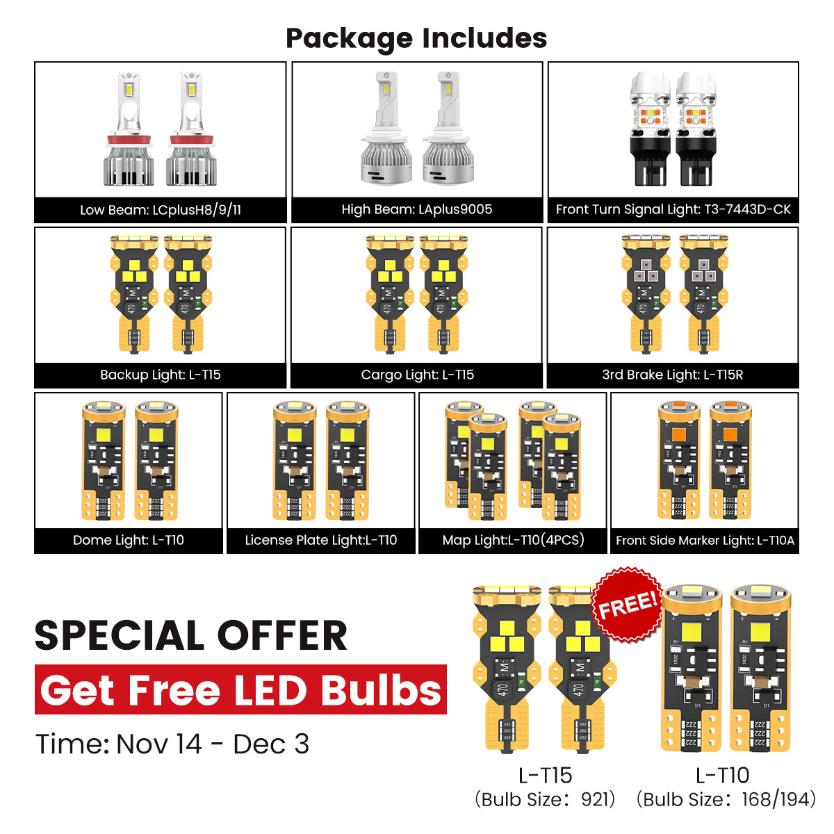 Fit for 2015-2022 Chevrolet Colorado LED Bulbs Upgrade | Tested and Verified