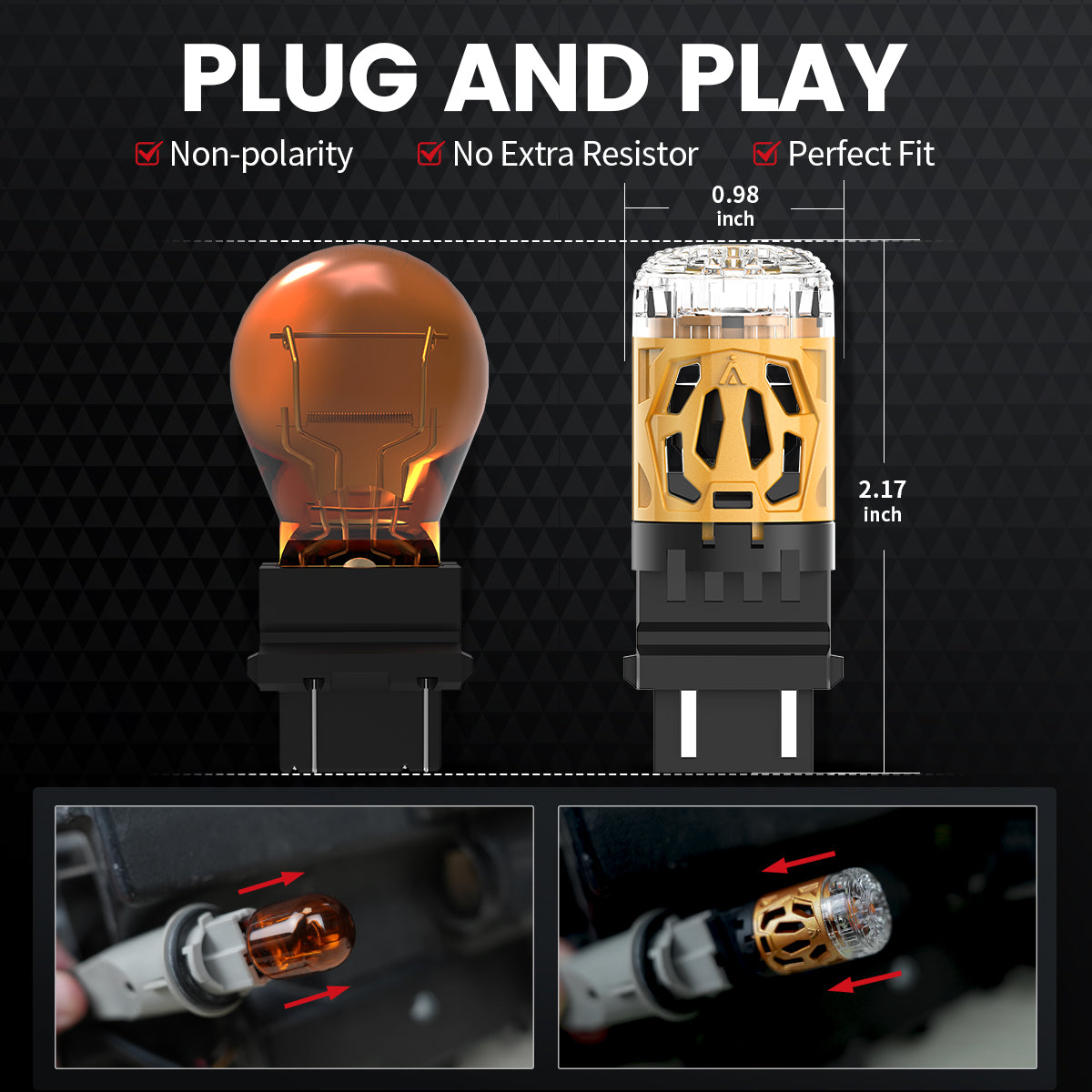 Lasfit D-3157D led bulbs plug and play installation